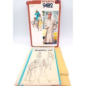 Simplicity Pattern 9482 Sz 12 Miss Unlined Jacket Coat Dress Skirt Vintage Uncut